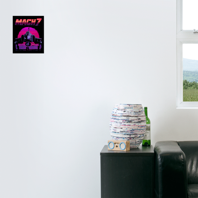 Mach 7 Fighter Jet in Neon Sky by TuncGK